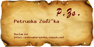 Petruska Zsóka névjegykártya